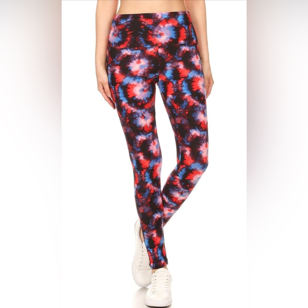 Leggings Depot Afterglow Tie-Dye Leggings, Plus Size